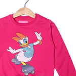 Load image into Gallery viewer, NEW DARK PINK DUCK PRINTED SWEATSHIRT FOR GIRLS
