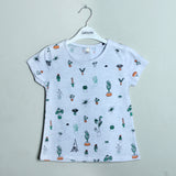 WHITE PLANTS PRINTED T-SHIRT