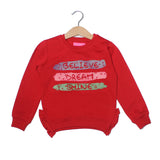 NEW RED BELIEVE DREAM SHINE PRINTED SWEATSHIRT FOR GIRLS