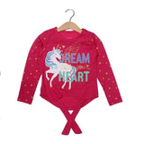 NEW PINK DREAM WITH YOUR HEART PRINTED T-SHIRT TOP FOR GIRLS