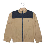NEW ZIPPER PLAIN CREAM THIN RIB STORB FABRIC JACKET FOR BOYS