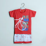 Red  Printed Baba Suit - Expo City