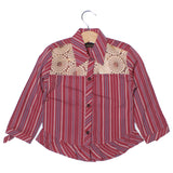 NEW MAROON LINES WITH EMBROIDERY CASUAL SHIRT FOR GIRLS