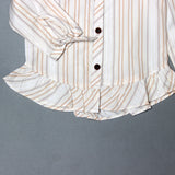 NEW CREAM LINES WITH EMBROIDERY CASUAL SHIRT FOR GIRLS
