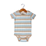 NEW SKY BLUE WITH BROWN & WHITE STRIPES ROMPER FOR BOYS