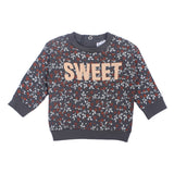 NEW GREY FLOWERS SWEET PRINTED SWEATSHIRT