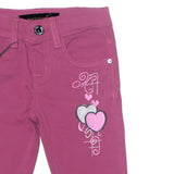 NEW PINK HEART EMBROIDED PANTS FOR GIRLS