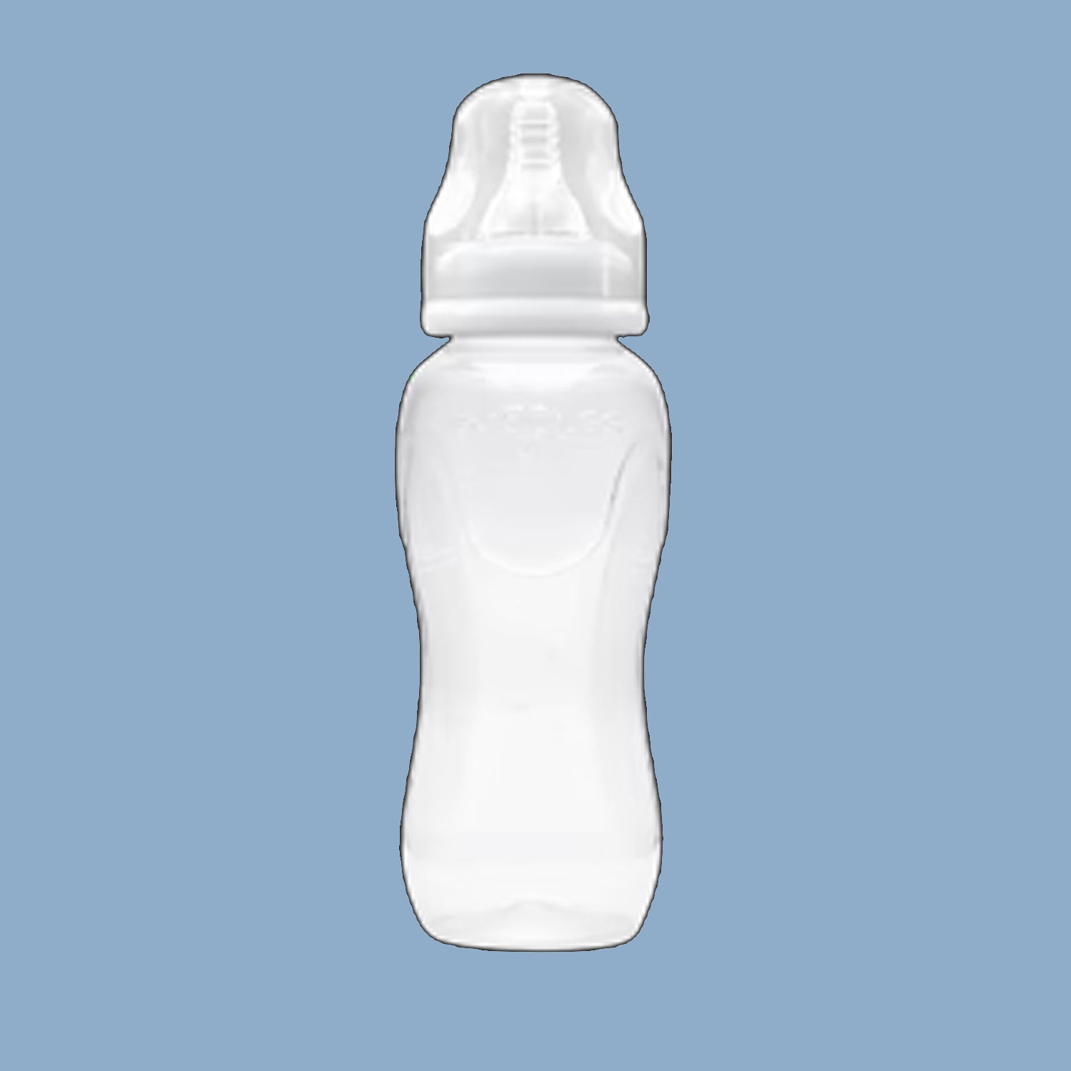 Cuddles Essential Feeding Bottle 80z/250ml | Slim Neck Blue & White
